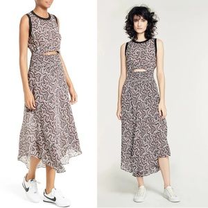 A.L.C. Sandra Cutout 100% Silk Midi Dress Size 2